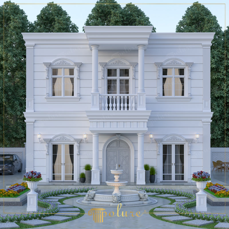 Estetică și eleganță cu capitel de coloană din poliuretan, turnare pentru stâlp și streașină în design neoclasic de vilă