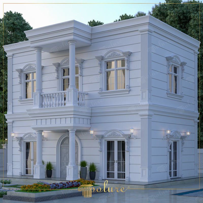 Estetică și eleganță cu capitel de coloană din poliuretan, turnare pentru stâlp și streașină în design neoclasic de vilă