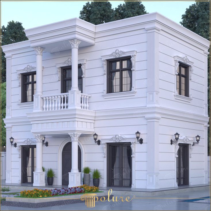 Atingeri estetice cu modele de coloană și cadru din poliuretan în decorarea exterioară neoclasică Arhitectura neoclasică combină eleganța trecutului cu tehnologiile moderne de construcție, oferind un aspect prestigios și atrăgător în designul exterior. În special coloanele din poliuretan, capitelurile de coloană corintică, detaliile stâlpilor, mulurile de streașină și acoperirile de panouri din poliuretan sunt printre elementele importante care cresc valoarea estetică a clădirilor. Coloanele din poliuretan sunt frecvent preferate în aplicațiile exterioare datorită structurii lor ușoare și durabilității. Acest material de înaltă rezistență este unul dintre cele mai importante elemente decorative care completează măreția clădirilor în stil neoclasic. Coloanele din poliuretan, oferite în diferite dimensiuni și modele, sunt utilizate la intrarea în clădire și în suporturile de balcon, oferind un aspect simetric. Modelele de stâlp utilizate la ferestre, uși și linii de colț oferă un aspect elegant prin păstrarea integrității arhitecturale a clădirii. Molurile de streașină sunt profile decorative utilizate în partea inferioară a separațiilor acoperișului și podelei. Molurile de streasina, unul dintre elementele indispensabile ale stilului neoclasic, prezinta o pozitie puternica si nobila la exterior.