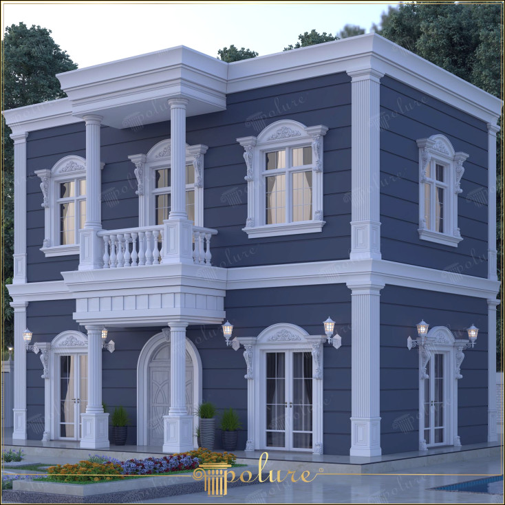 Estetică și eleganță cu capitel de coloană din poliuretan, turnare pentru stâlp și streașină în design neoclasic de vilă Proiectele de vile neoclasice oferă o estetică atemporală prin combinarea eleganței arhitecturii clasice cu structurile moderne. Coloanele din poliuretan folosite în acest stil se remarcă prin prelucrarea detaliată, titlurile coloanelor, modelele de stâlpi care completează tocurile ferestrelor și ușilor și mulurile de streașină care adaugă eleganță liniei acoperișului sunt elemente importante care întăresc identitatea arhitecturală a structurii. Materialele poliuretanice oferă atât avantaje estetice, cât și funcționale la exteriorul vilei datorită structurii lor ușoare și durabilității ridicate. Coloanele și rubricile folosite în special în terasele și balcoanele vilelor neoclasice creează un aspect spectaculos și prestigios. Aceste elemente decorative oferă profunzime vizuală structurii, asigură integritate arhitecturală și completează exteriorul cu o notă artistică.