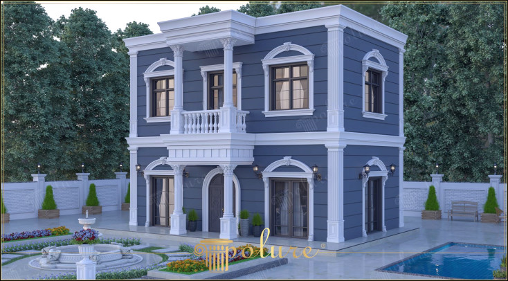 Cele mai moderne designuri exterioare de vile Design exterior al vilei cu produse poliuretanice neoclasice care îmbină eleganța și durabilitatea. Arhitectura în stil neoclasic permite reinterpretarea liniilor clasice cu accente moderne. Elementele decorative din poliuretan utilizate în exteriorul vilei atrag atenția atât prin aspectul lor estetic, cât și prin durabilitate. Produsele poliuretanice ușoare, durabile și ușor de aplicat adaugă o notă elegantă și atrăgătoare exteriorului vilei dumneavoastră. Decorațiunile exterioare din poliuretan neoclasic includ detalii precum coloane, arcade, cornișe, plăci de gips-carton și rame de ferestre. Aceste elemente decorative adaugă măreție structurii, fiind în același timp foarte rezistente la apă, umiditate și condiții meteorologice externe. Comparativ cu materialele tradiționale, cum ar fi lemnul sau tencuiala, acestea nu necesită întreținere și își mențin eleganța din prima zi timp de mulți ani. Produsele poliuretanice utilizate în designul exterior neoclasic oferă soluții personalizate proprietarilor de vile. Datorită diferitelor dimensiuni ale modelelor și opțiunilor de culoare, este posibil să se adauge accente estetice potrivite pentru fiecare structură. În plus, datorită structurii lor ușoare, sunt ușor de instalat și nu cresc sarcina statică a structurii. Dacă doriți să adăugați o eleganță atemporală și un aspect sofisticat exteriorului vilei dumneavoastră, produsele decorative din poliuretan neoclasic vor fi o alegere perfectă. Această abordare de design care reunește elemente tradiționale și moderne conferă vilei tale o identitate unică.