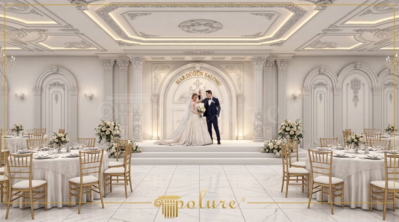 Poliuretan Profile Si Pilastri Decorativi Sala Evenimente Sistemele decorative din poliuretan de înaltă densitate reprezintă soluții arhitecturale rigide folosite pentru finisarea spațiilor comerciale și a sălilor de evenimente. În amenajarea scenelor și a pereților principali, profilele rigide din gama P5020 și P5030 asigură o structură verticală clară, oferind totodată stabilitate mecanică ridicată. Spre deosebire de ipsosul tradițional, elementele din spumă poliuretanică densă de 150-220 kg/m³ (țintă ~160 kg/m³) nu se fisurează la vibrații și prezintă o rată de absorbție a apei de sub 1%, fiind ideale pentru spații mari supuse la uzură intensă.

Instalarea pilatrilor și a semicercilor arcuite din seriile P1456D115VI50 sau P14D40D260VI25 necesită o pregătire riguroasă a suprafeței suport. Se recomandă fixarea dublă: mecanică cu șuruburi din oțel inoxidabil și chimică, utilizând adeziv poliuretanic structural cu un consum mediu de 250-300 g/m. Alinierea elementelor verticale P5020B, P5020C50 și P5020E se execută utilizând nivele cu laser, garantând o verticalitate perfectă pe pereții de fundal ai scenei.

Proprietățile fizice ale materialului asigură o rezistență la temperaturi extreme cuprinse între -100 °C / +80 °C, prevenind dilatarea sau contracția structurală severă după aplicare. Componentele ornamentale precum coronamentele P2857, P2857S și elementele decorative P28120 se montează prin presare direct pe profilul bază, profitând de greutatea redusă a poliuretanului, care nu încarcă structura de rezistență a peretelui.

Tratamentul îmbinărilor reprezintă o etapă tehnică crucială pentru obținerea unui aspect monolitic. Rosturile dintre profile se umplu cu adeziv special pentru îmbinări, iar după polimerizarea completă de 24 de ore, suprafețele se șlefuiesc mecanic folosind hârtie abrazivă cu granulație de 180-240 grit. Ulterior, întreaga structură decorativă se poate vopsi cu vopsele pe bază de apă, acrilice sau poliuretanice, fără a fi necesară o amorsare suplimentară intensivă.