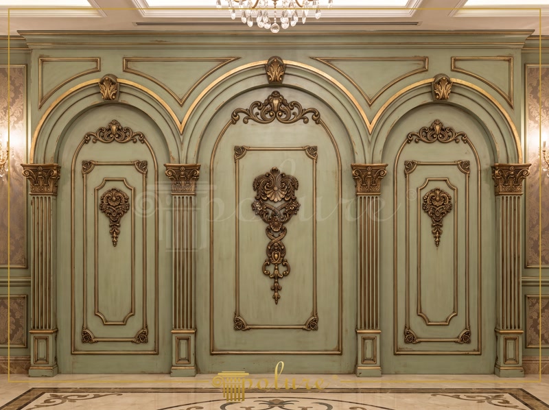 Poliuretan Baghetă Perete cu Design Geometric Asimetric Perete de accent negru cu profile din poliuretan montate geometric în dormitor modern în spatele patului