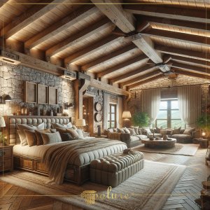 Decorare dormitor rustic Modele si Design <p>Decorarea rustică a dormitorului este un concept unic de design care aduce căldura și liniștea naturii în spațiile interioare. Cu panouri din imitație de lemn, grinzi din poliuretan și alte imitații de materiale naturale, decorul rustic îmbină cu pricepere elementele moderne și tradiționale.</p><h4> Rolul grinzilor și căpriorilor din poliuretan</h4><p> Grinzile și căpriorii din poliuretan sunt elemente indispensabile ale decorațiunii rustice a dormitorului. Aceste materiale, care au textura și aspectul lemnului adevărat, adaugă o atmosferă istorică camerei tale și atrag atenția prin ușurința și instalarea ușoară.</p><h4> Utilizarea busteanului de poliuretan</h4><p> Buștenii de poliuretan sunt o opțiune durabilă și estetică dezvoltată ca alternativă la buștenii din lemn natural. În timp ce aceste materiale adaugă o notă naturală dormitorului rustic, ele se remarcă și prin structura lor fără întreținere.</p><h4> Utilizarea roților de cărucior pentru cai în decorare</h4><p> Roțile de căruță de cai, unul dintre elementele simbolice ale decorațiunii rustice, creează o atmosferă nostalgică în dormitorul tău ca decorațiuni de perete sau elemente de iluminat precum candelabre.</p><h4> Panouri imitatie lemn</h4><p> Panourile imitație de lemn combină eficiența poliuretanului cu frumusețea naturală a lemnului. Când este utilizat în tapetările pereților, oferă camerei dumneavoastră o atmosferă caldă și primitoare.</p>