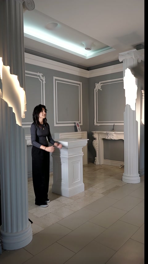 Socluri decorative și coloane romane scurte din poliuretan