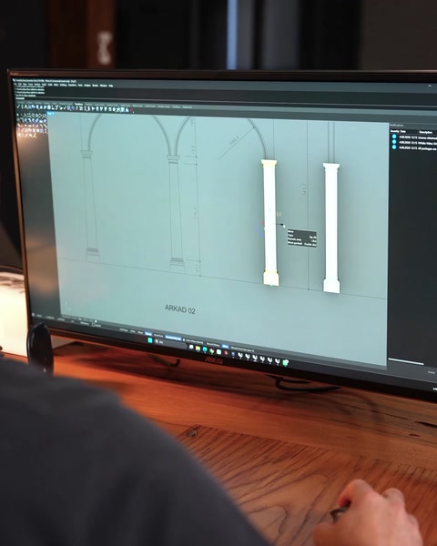 Proiectarea unei arcade: coloană de 20 cm, capitel și bibliotecă de arce | Partea 1/3