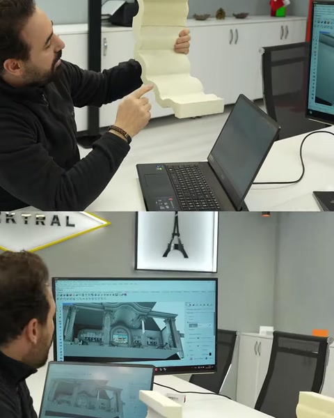 Proiectarea CAD transformă coloana într-un model tridimensional precis